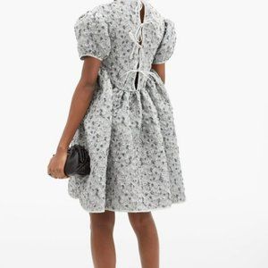 CECILIE BAHNSEN Silver Tira Tie-Back Lily-Matelassé Dress